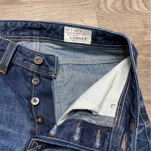 DIESEL LARKEE STRAIGHT Denim Jeans Mens Size 28 x 32 Dark Wash - Picture 4 of 10